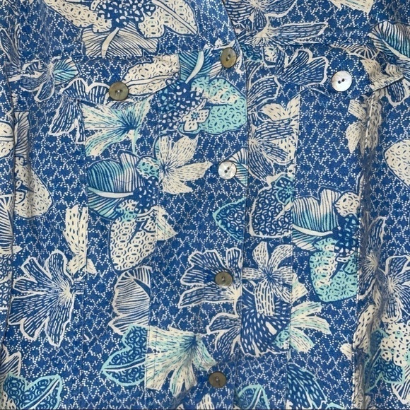 Statements Jacket/Blazer 100% Linen Floral Buttons - Picture 3 of 3